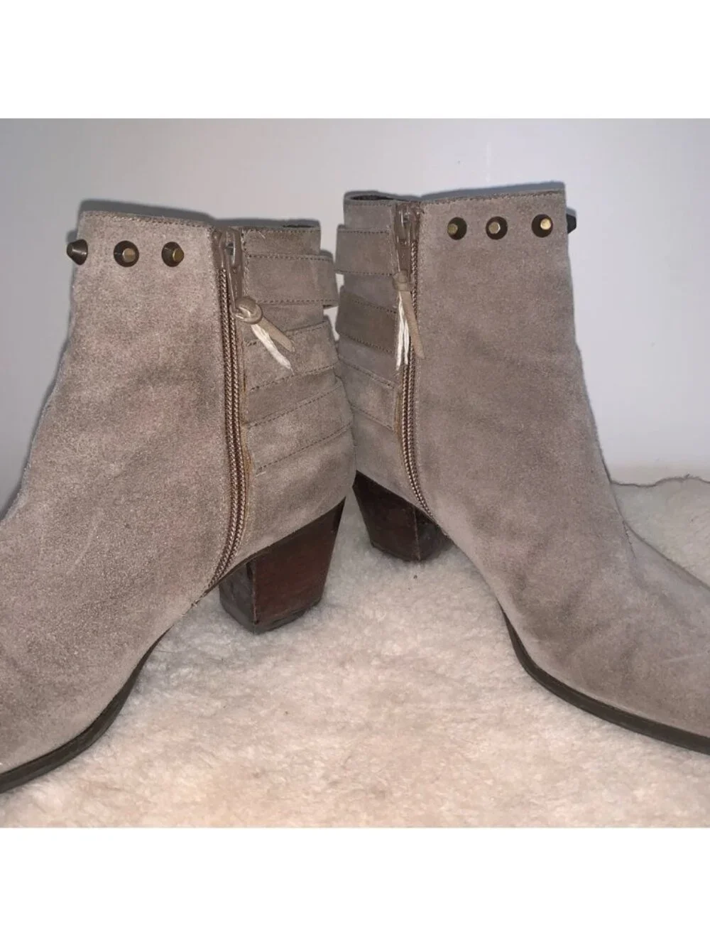 Stuart Weitzman Kickstart Studded Suede Ankle Boot 6